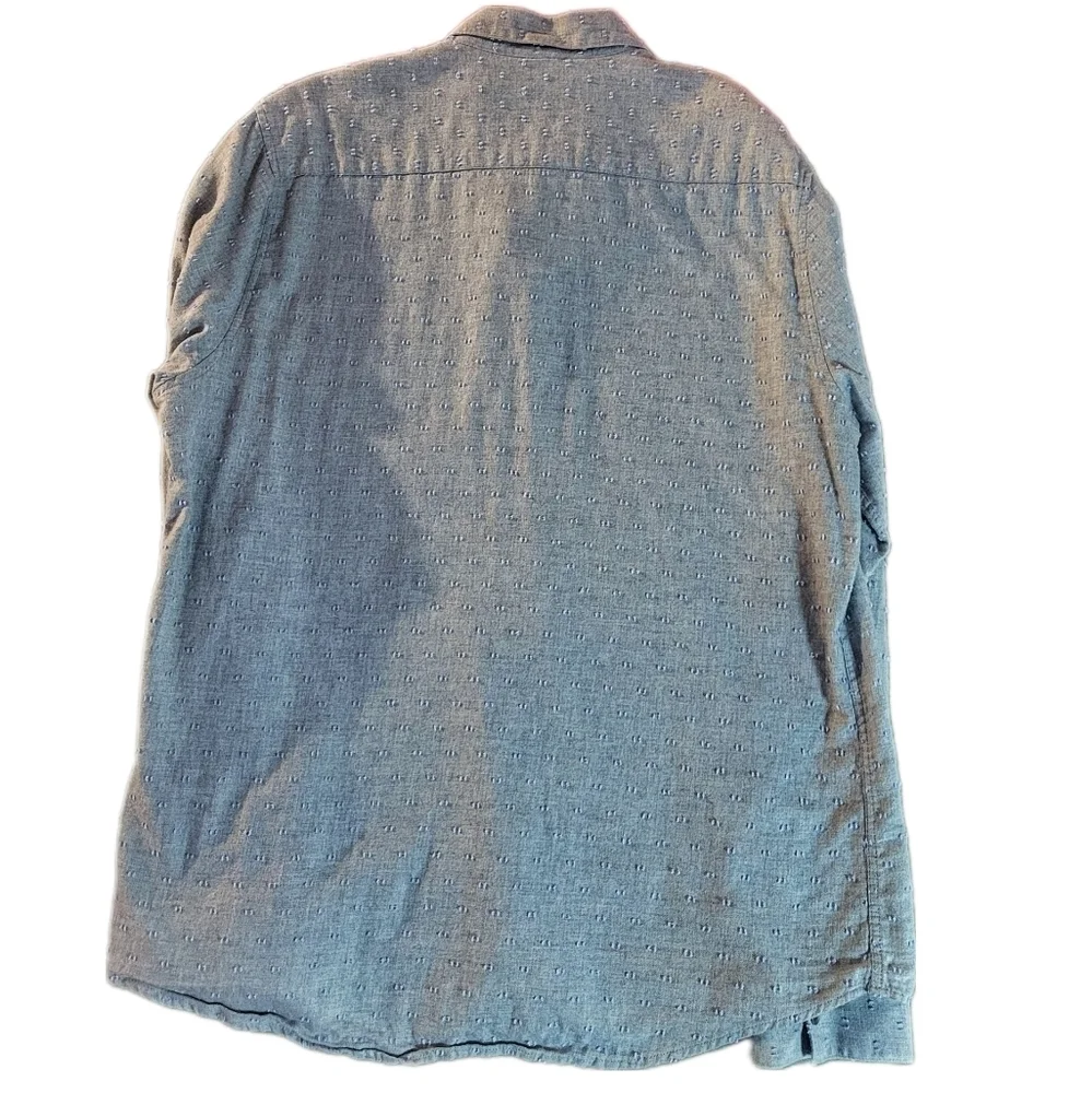 Civil Society / Men's Knit Button Up Shirt / Large / Heather Gray